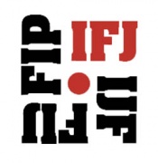 Tarptautinės žurnalistų federacijos logotipas, LŽS archyvo nuotr.