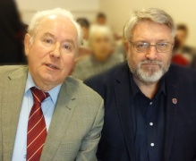 VU doc. dr. Artūras Bautrėnas (dešinėje), rašytojas-pozityvistas Jeronimas Laucius