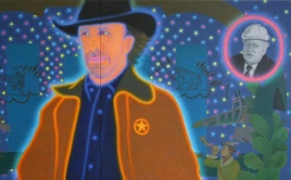 Reprodukcija: Vytautas Vasiliūnas. “Chuck Norris - Lietuvos prezidentas”. 2011 (fragmentas) Reprodukcija: Vytautas Vasiliūnas. “Chuck Norris - Lietuvos prezidentas”. 2011 (fragmentas)
