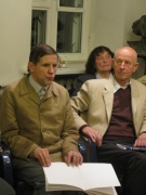 Savo poeziją skaitė žurnalistai (iš kairės) Alvydas Valenta, Jadvyga Godunavičienė ir Algis Kusta.  Alicijos Dzisevič nuotrauka