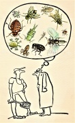 „Be reikalo pasižvalgiau per mikroskopą. Dabar bijau į lauką išeiti....“ – Kęstučio Šiaulyčio piešinys „Be reikalo pasižvalgiau per mikroskopą. Dabar bijau į lauką išeiti....“ – Kęstučio Šiaulyčio piešinys