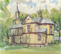 Švč. Mergelės Marijos Vardo bažnyčia. Plokščiai. 2007 m. Dailininkas Kęstutis Šiaulytis